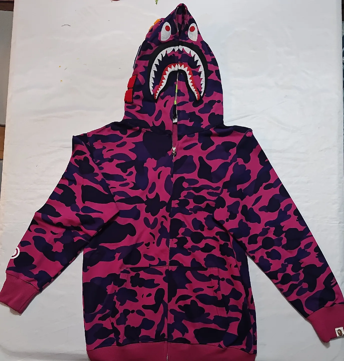 A Bathing Ape Purple Camo Shark Hoodie