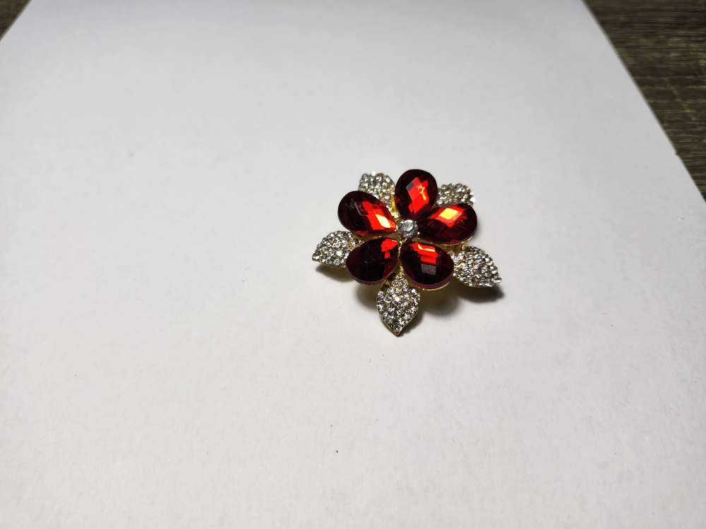 Red Flower Brooch