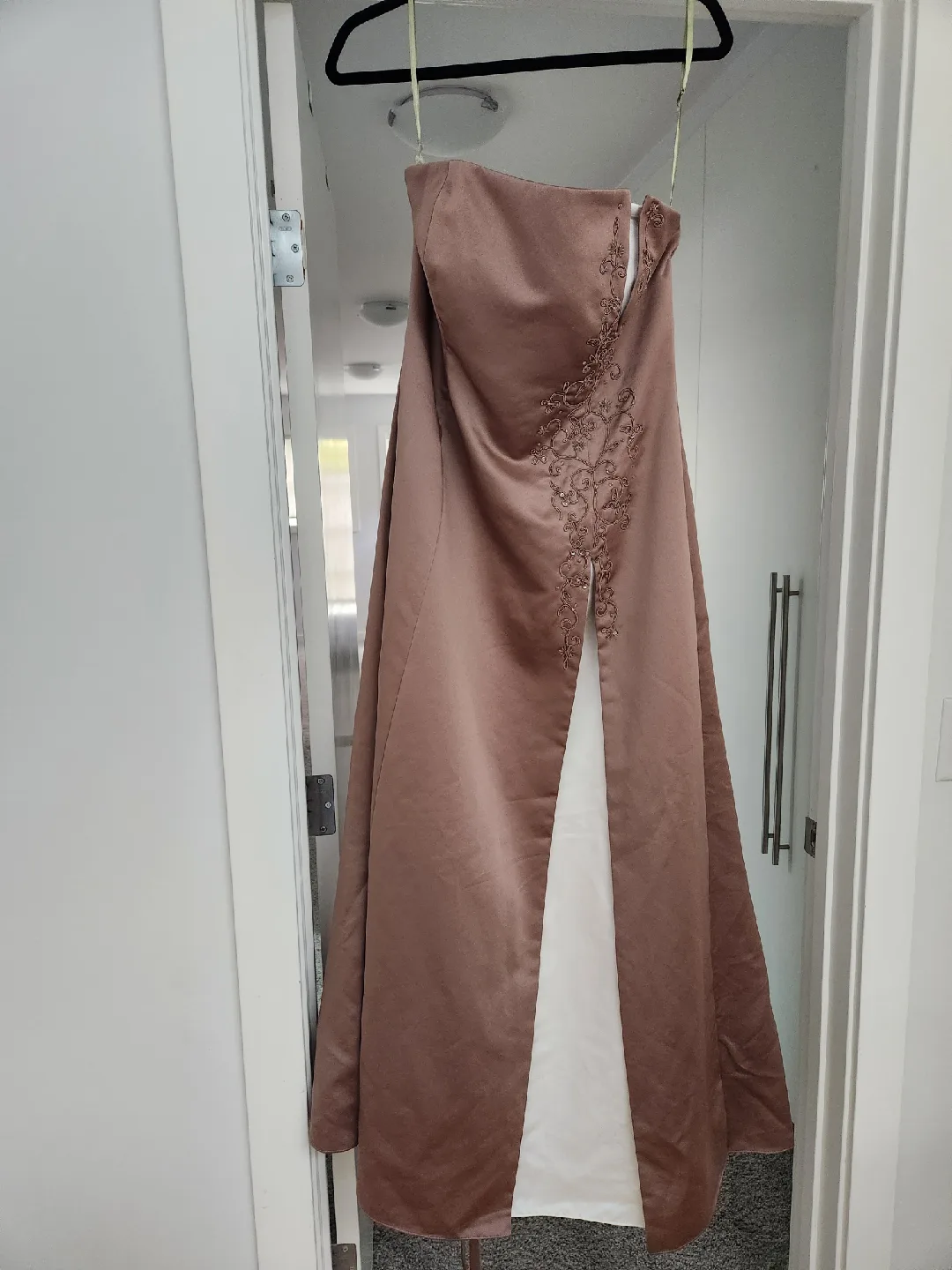 Brown Strapless Formal Dress - Size Large image indicator(2)