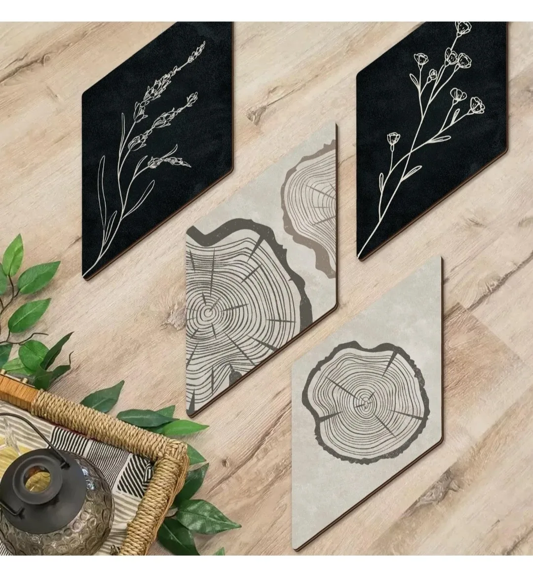 Diamond Wall Decor - Wood & Floral Design image indicator(5)