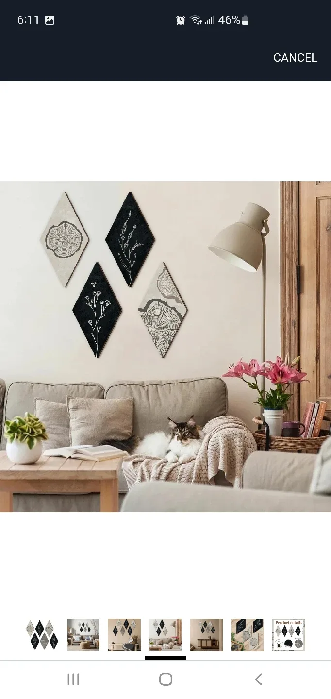 Diamond Wall Decor - Wood & Floral Design image indicator(6)