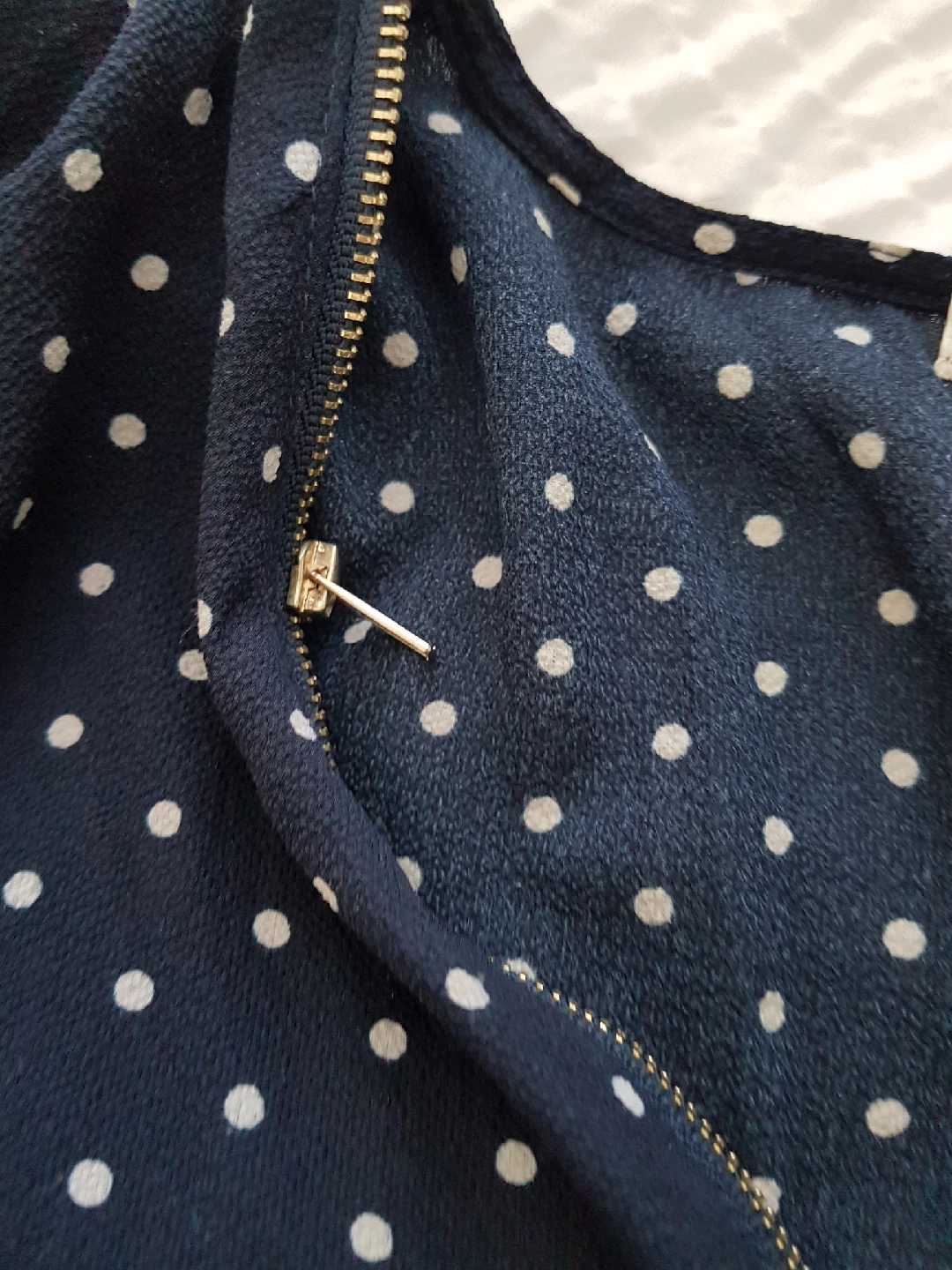 Stella Tweed Navy Polka Dot Dress - Size M - photo 2