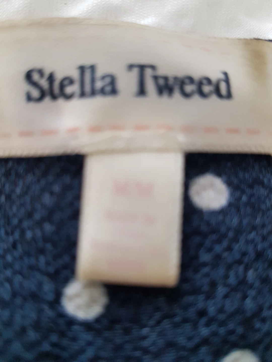 Stella Tweed Navy Polka Dot Dress - Size M - photo 3