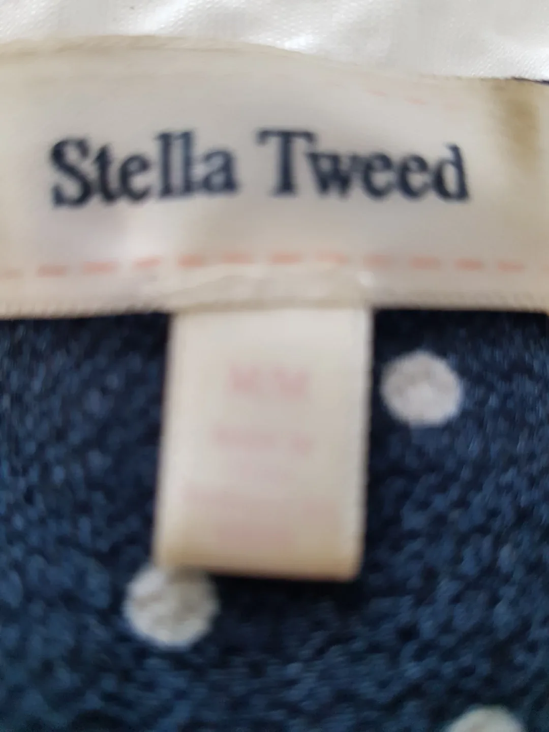 Stella Tweed Navy Polka Dot Dress - Size M image indicator(3)