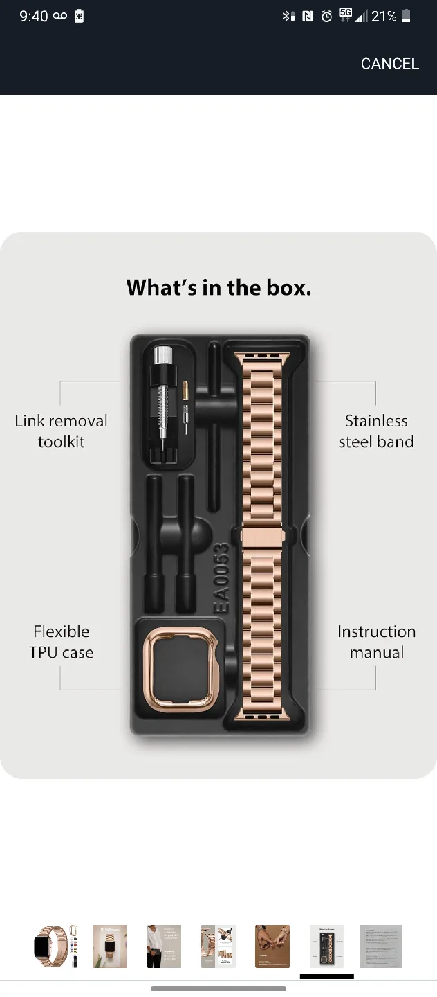 Fullmosa Apple Watch Band 46mm Stainless Steel + Case image indicator(2)