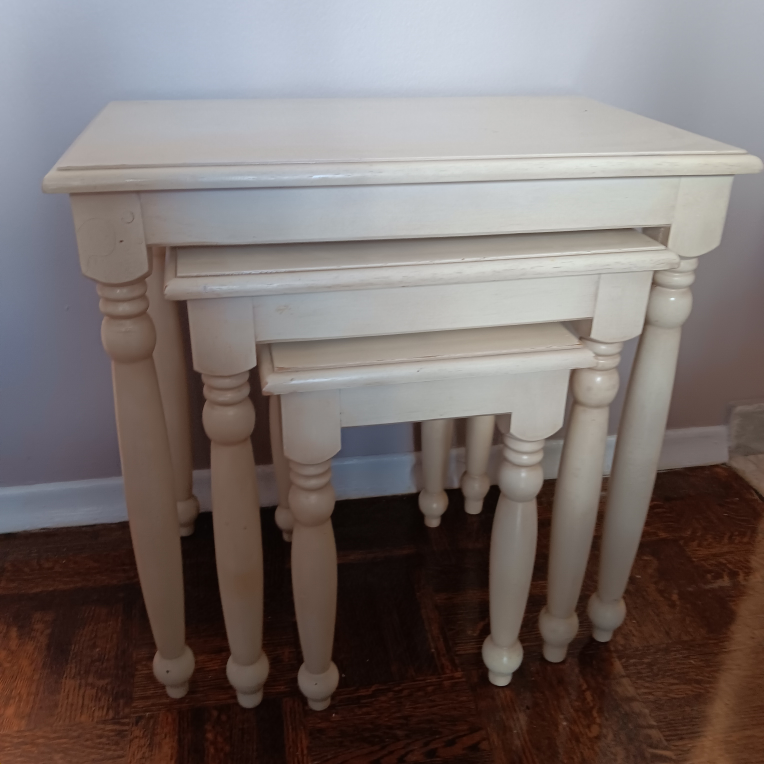 Nesting Tables - Set of 3, Off-White - photo 2