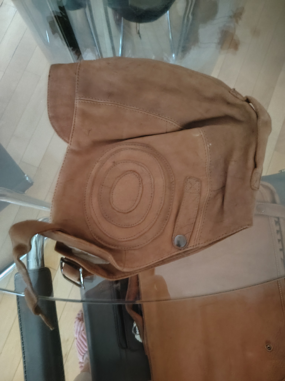 Vintage Brown Leather Aviator Hat - Size M.  Robert - photo 2