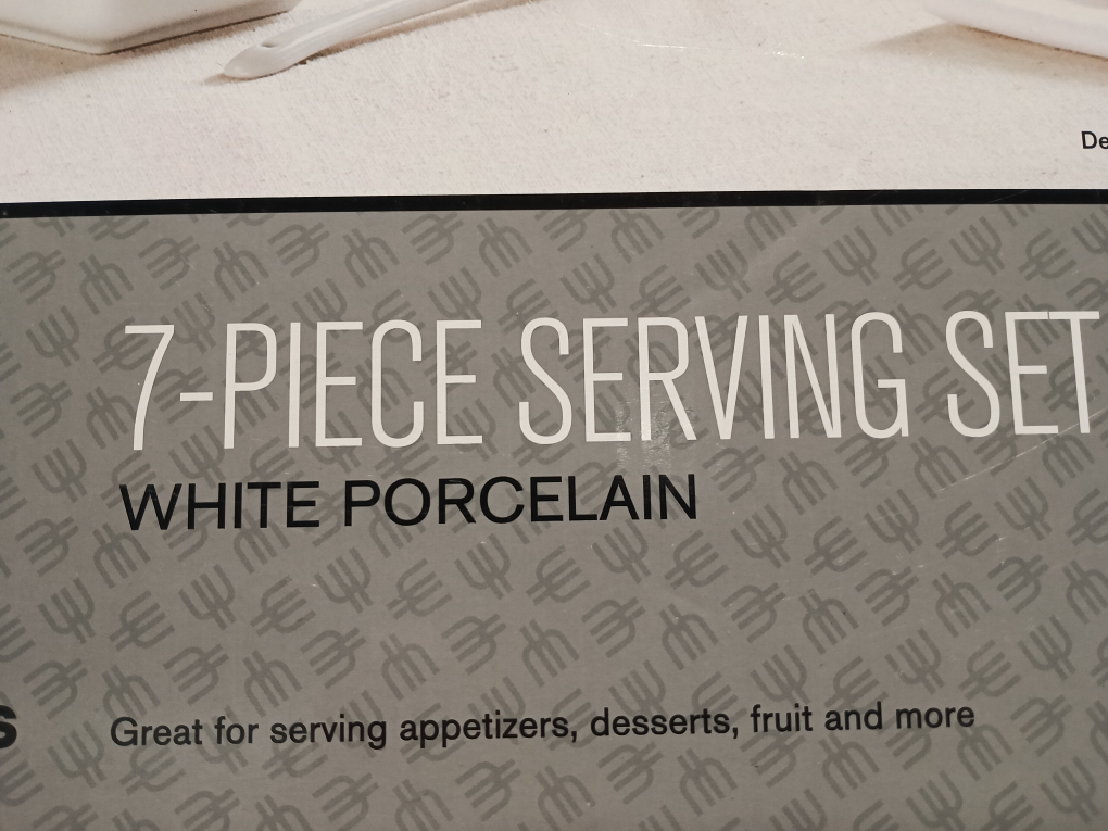 7-Piece White Porcelain Serving Set - photo 2