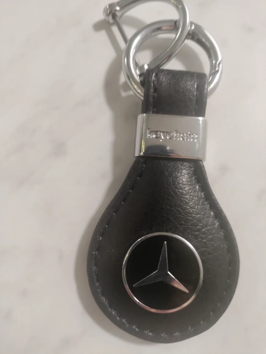 Mercedes-Benz Black Leather Keychain thumbnail