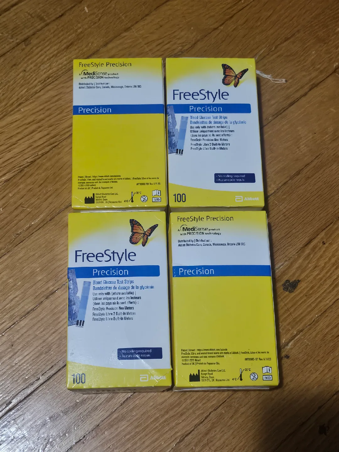 Freestyle precision glucose blood test strips