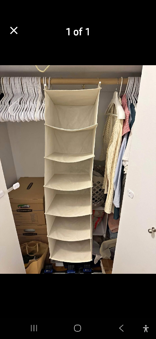 Hanging Closet Organizer - Like New!