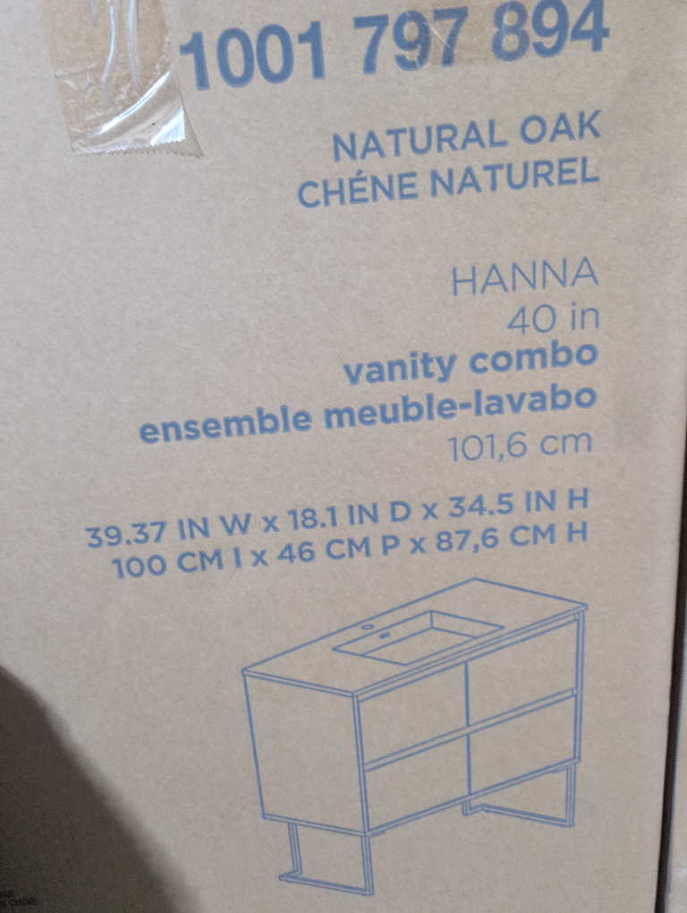 Hanna 40 in Natural Oak Vanity Combo