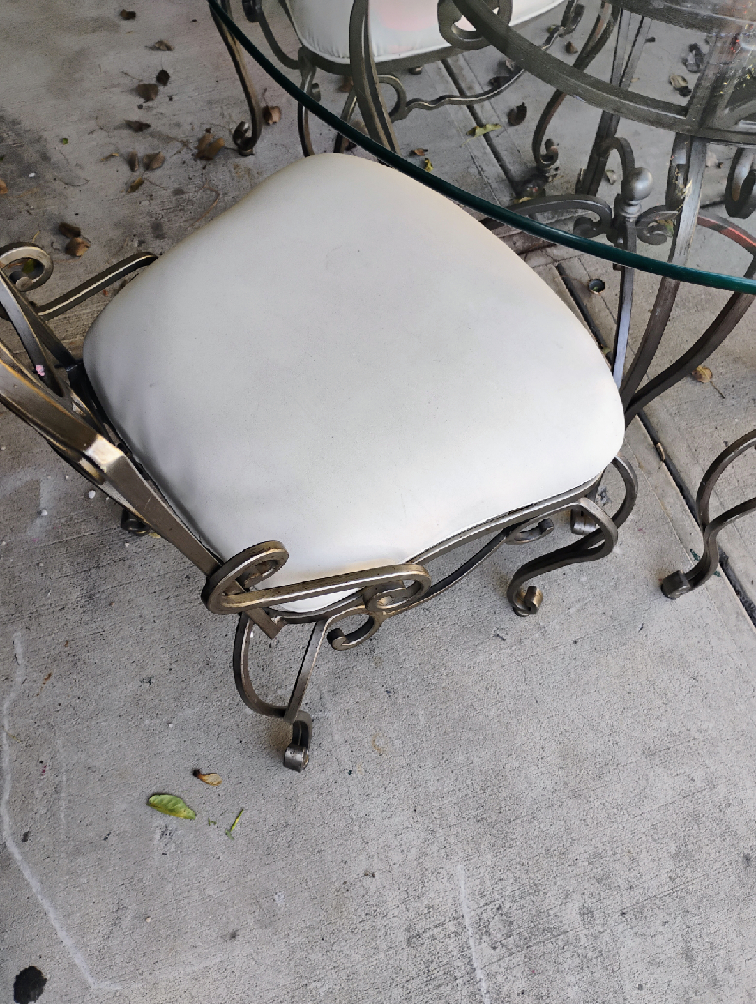 Glass Top Dining Table with Four Chairs