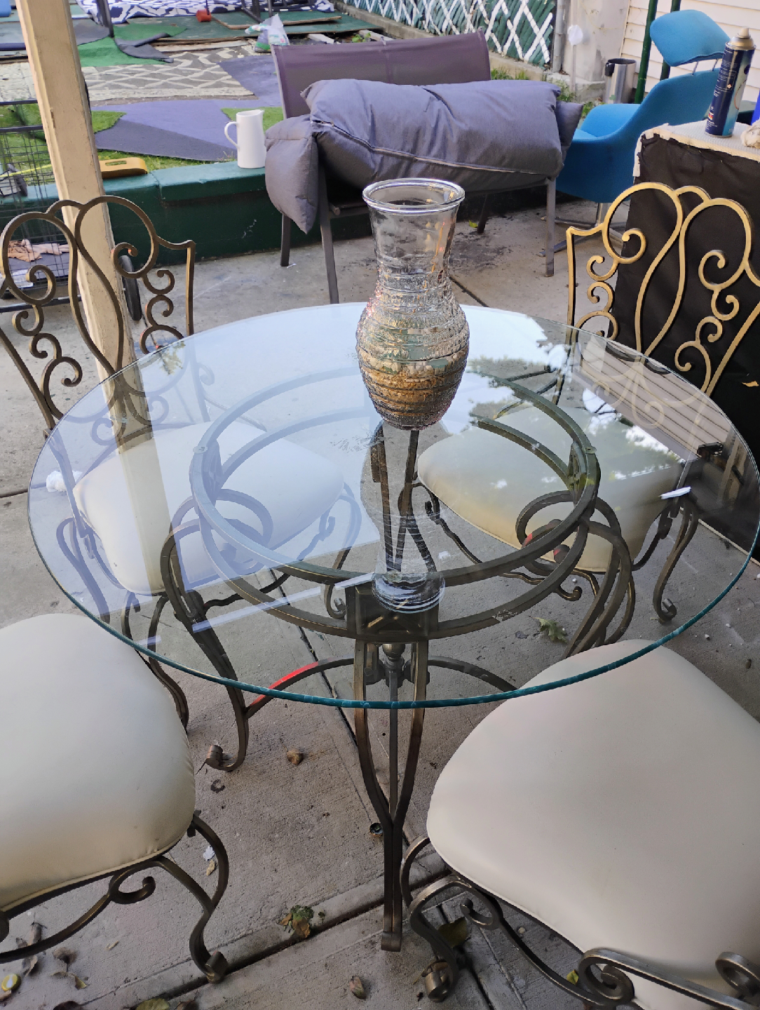 Glass Top Dining Table with Four Chairs - photo 2