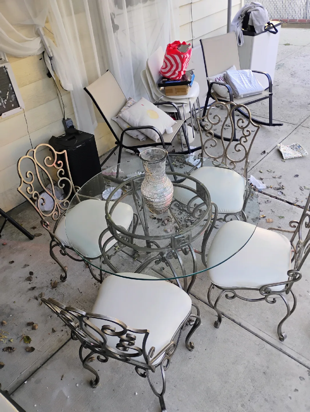 Glass Top Dining Table with Four Chairs image indicator(4)