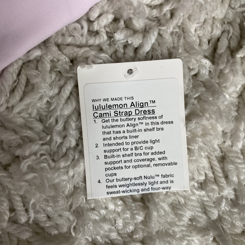 NWT Lululemon Align Cami Strap Dress - Size 8, Pink Organza - photo 4