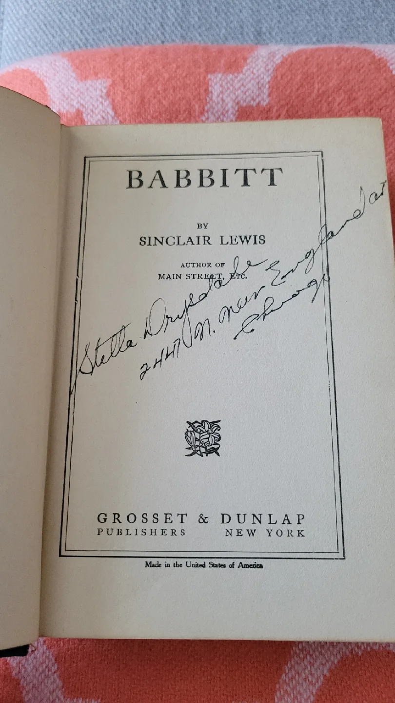 Babbitt by Sinclair Lewis copyright 1922 image indicator(6)