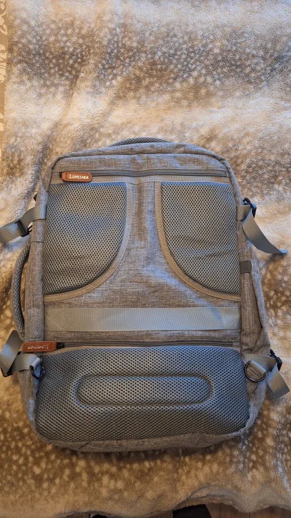 Backpack expandable and perfect fit for carry-on on flight. image indicator(5)
