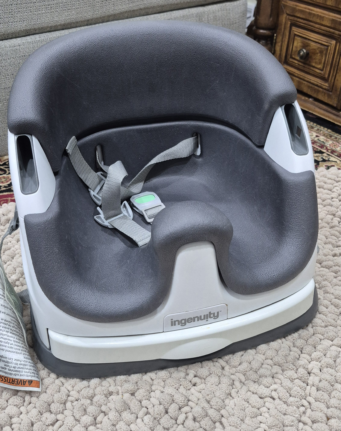 Ingenuity Baby Base 2-in-1 Seat - Grey & White - photo 2