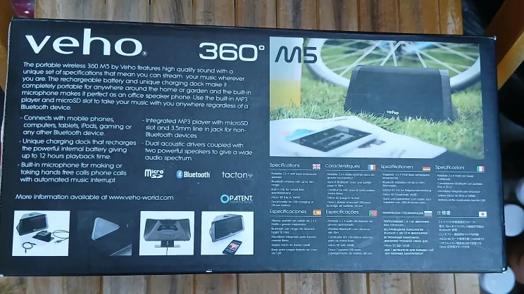 Veho 360° M5 Portable Wireless Speaker w/ Dock image indicator(4)