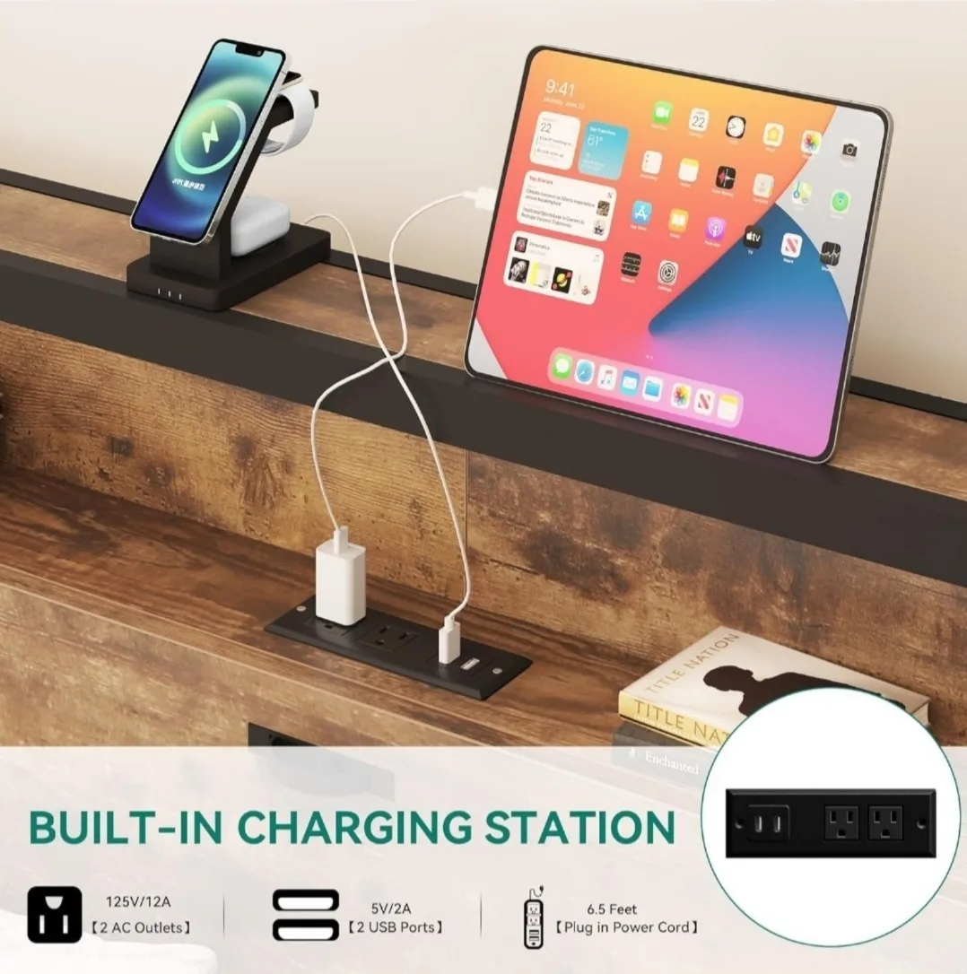 Beautiful king-size bedframe with 4 drawer storage image indicator(5)