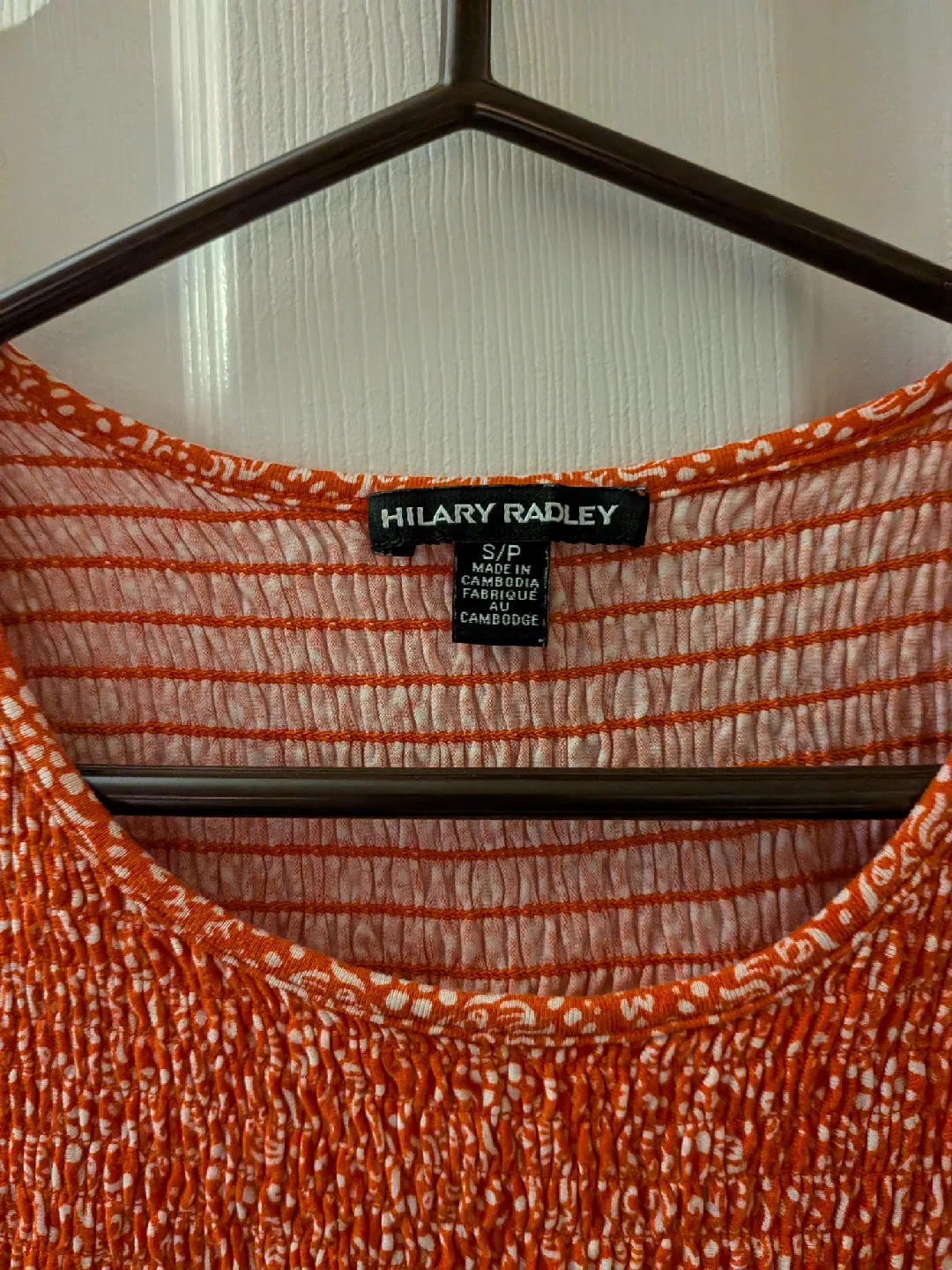 Hilary Radley Orange Smocked Top - Size S image indicator(2)