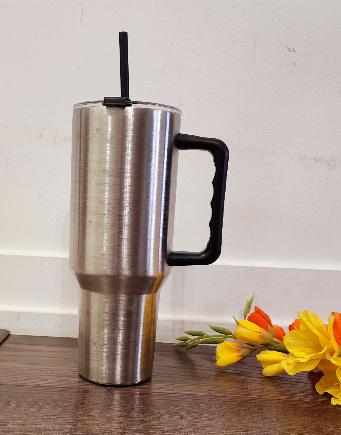 Stainless Steel Tumbler with Handle & Straw - photo 2