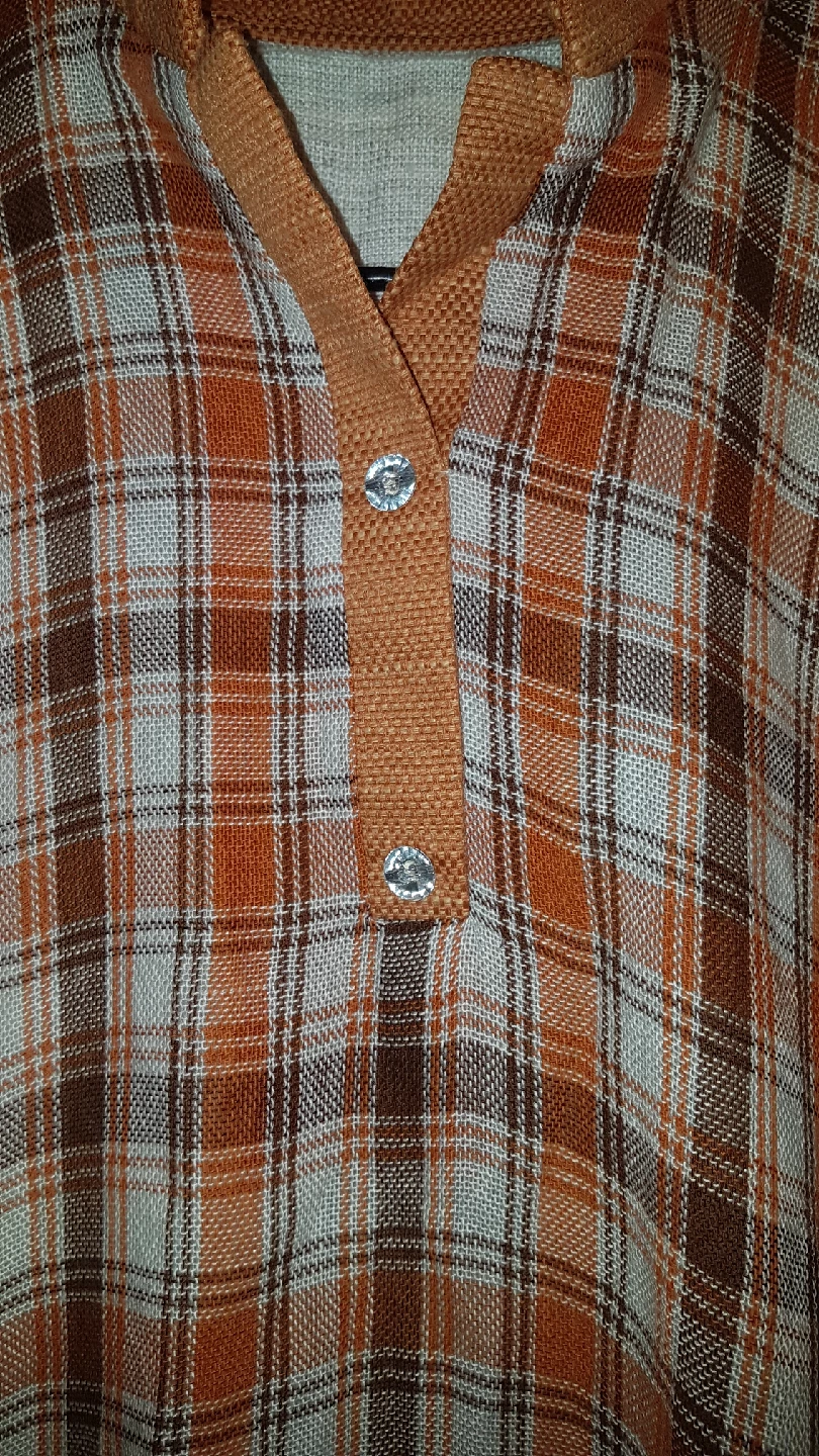 Orange Plaid Kurta