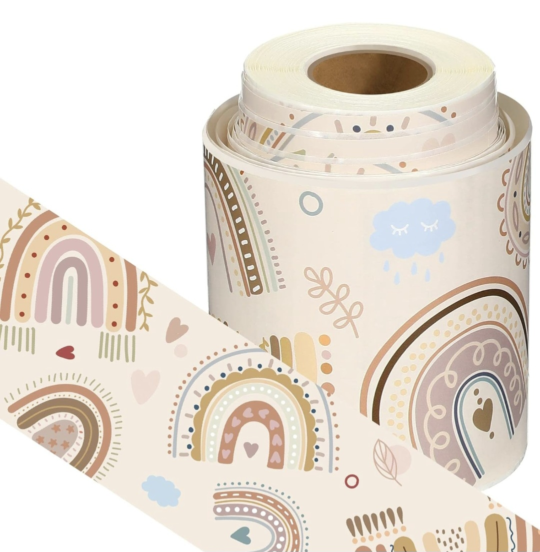 Rainbow Border Trim, Self-Adhesive Waterproof 49.2ft