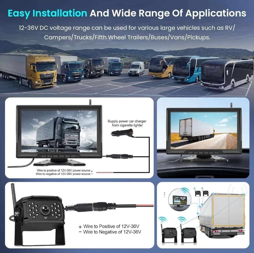 Wireless Backup Camera System for Trucks image indicator(6)