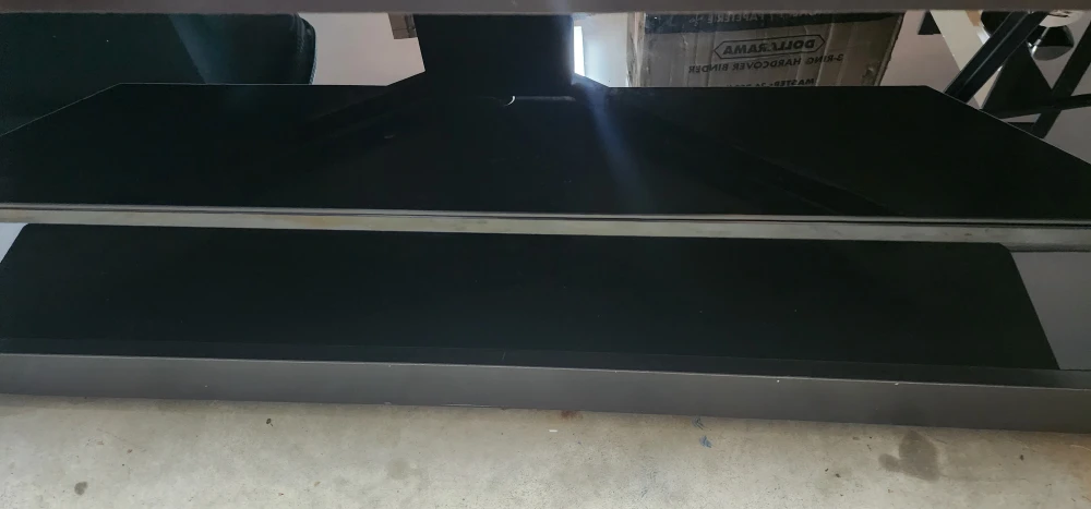 Black Glass Top TV Stand - photo 2