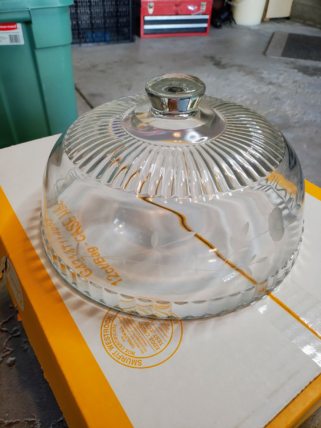 Princess House Heritage Clear Crystal Pastry/Cake/Pie  Dome Lid