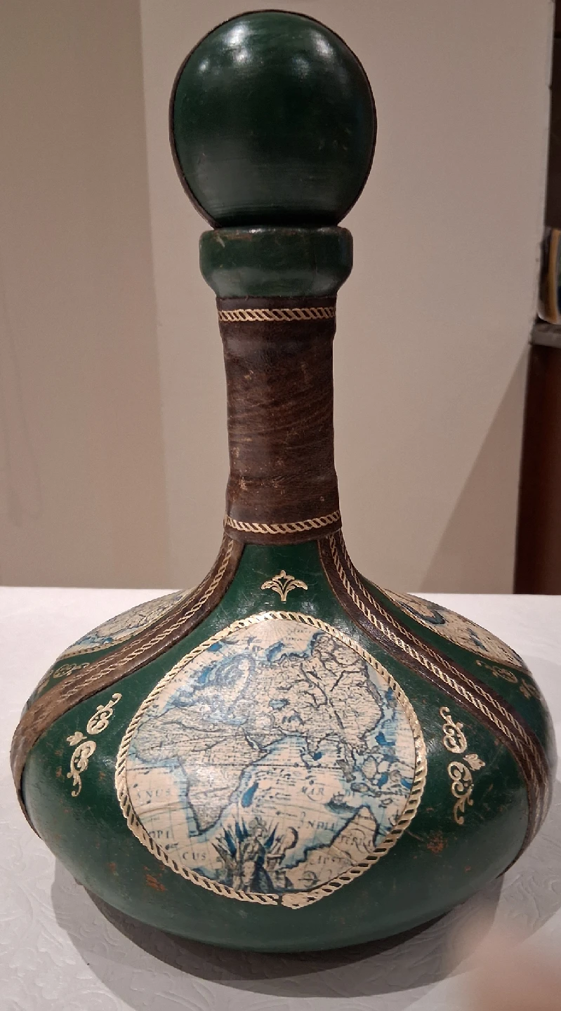 vintage leather wrapped glass bottle - photo 2