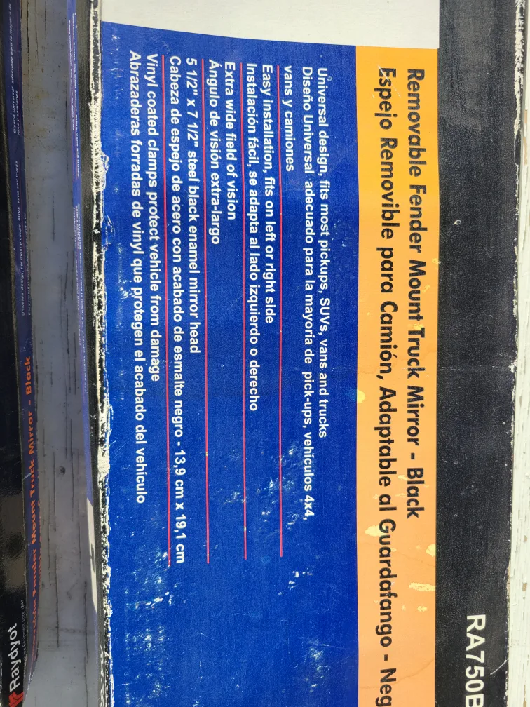 Raydyot Removable Fender Mount Truck Mirror - Black image indicator(2)