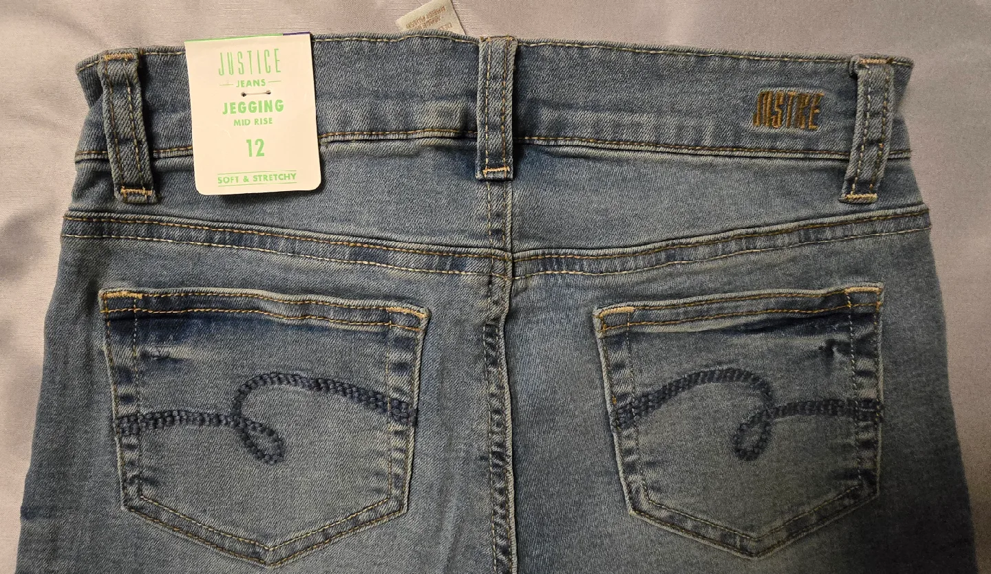 NEW! Girls Justice Jeans with Side Jewels! - Size 12 Youth image indicator(6)