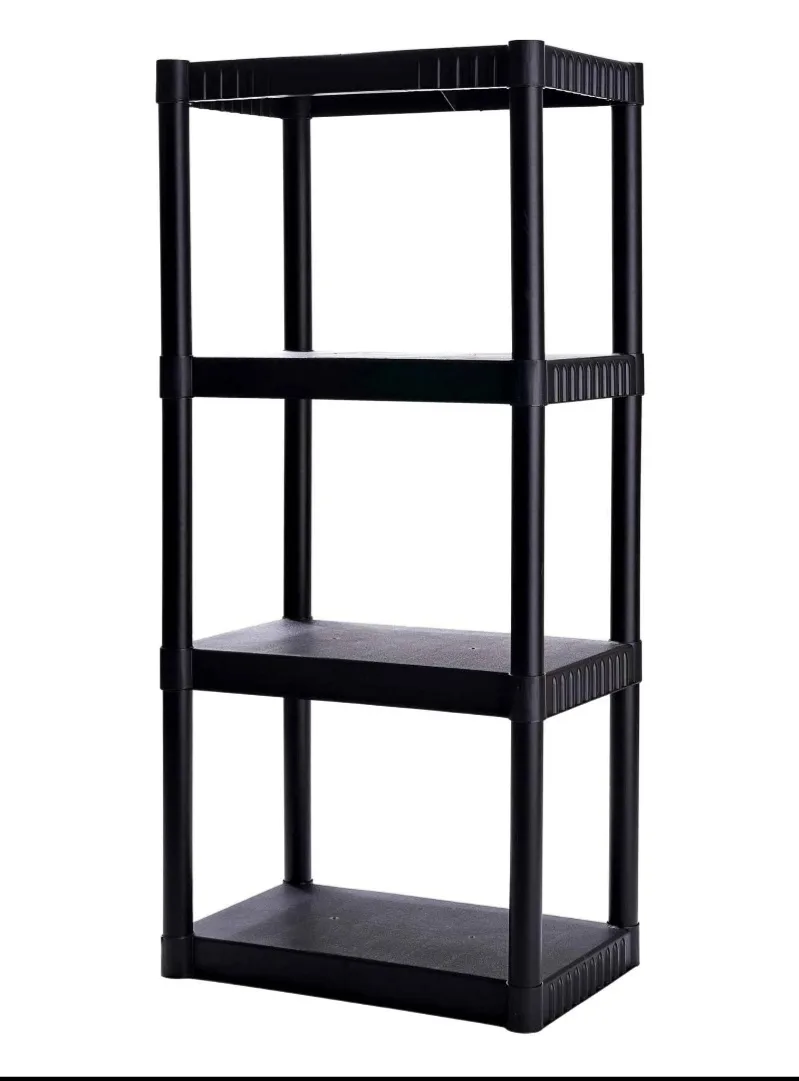 4-Tier Black Plastic Shelving Unit image indicator(2)