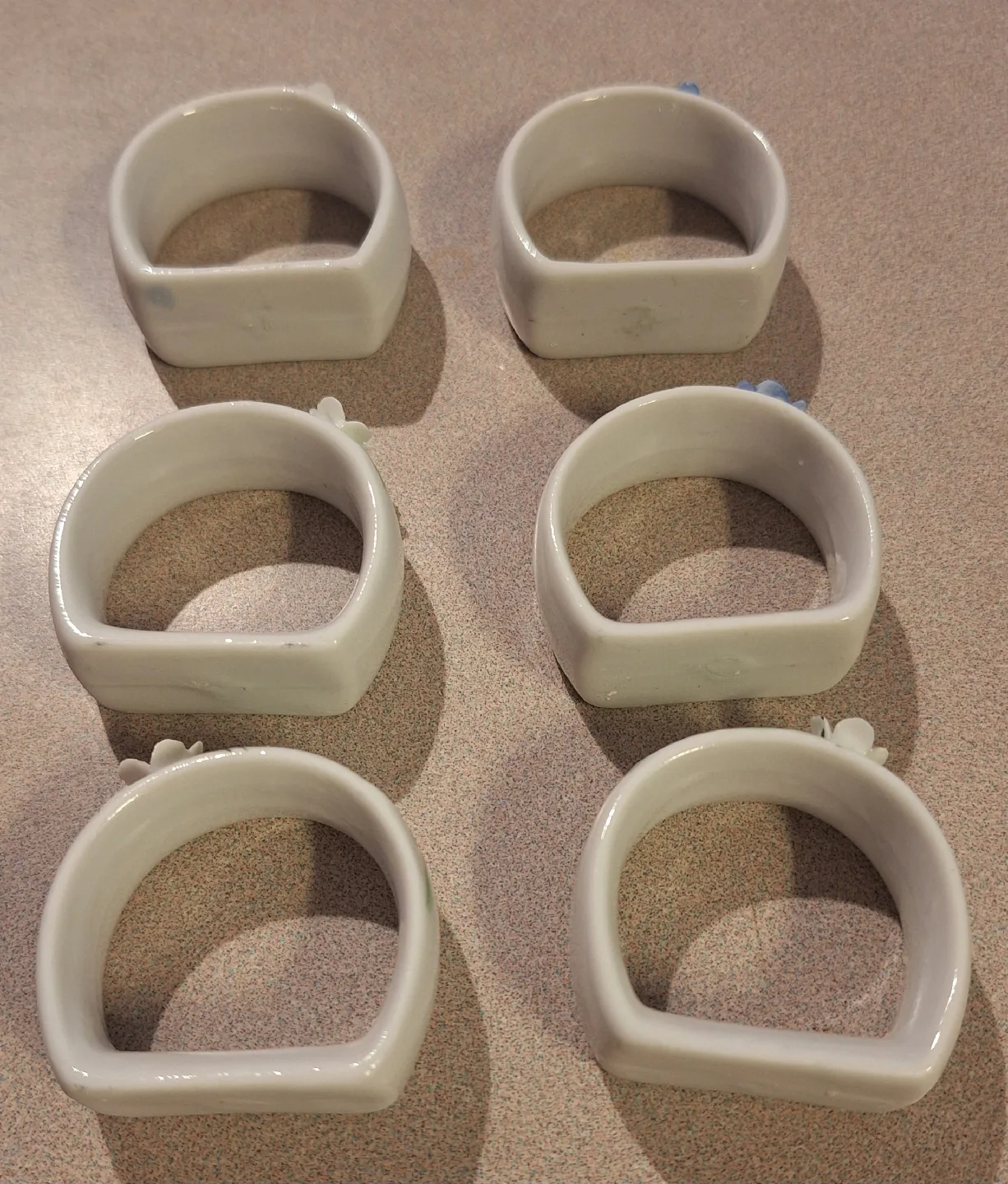 Vintage Floral Porcelain Napkin Rings - Set of 6 image indicator(4)