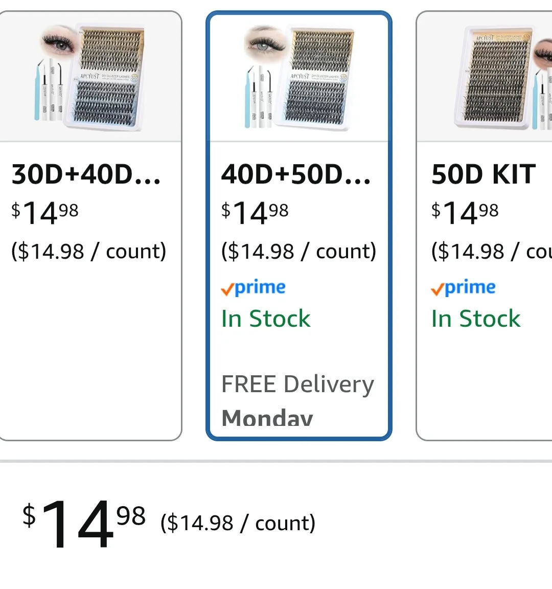 Brand New DIY 320 pcs Cluster Lashes 40D Kit image indicator(5)