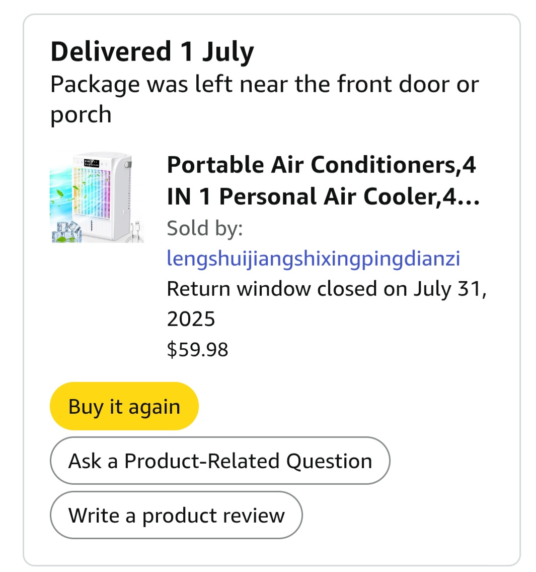 Portable Air Conditioner, 4 in 1 Personal Air Cooler - photo 2