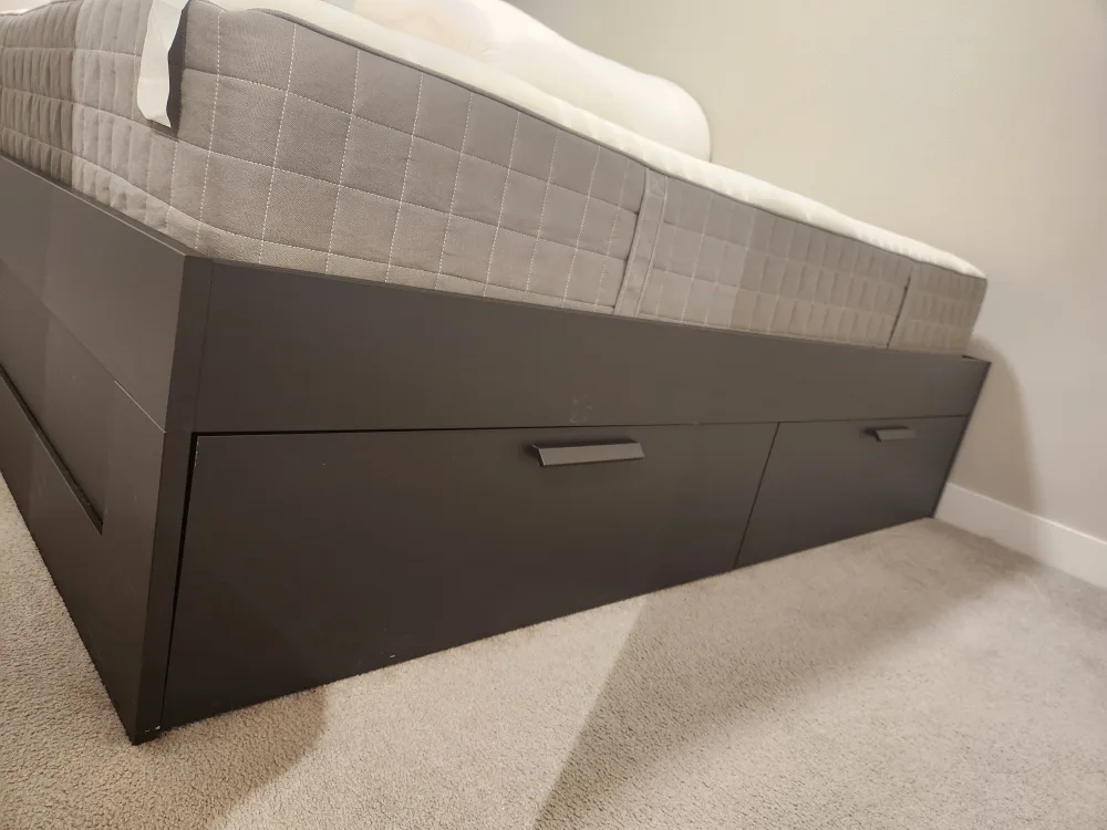 King Size Bed Frame with Storage IKEA Brimnes image indicator(2)