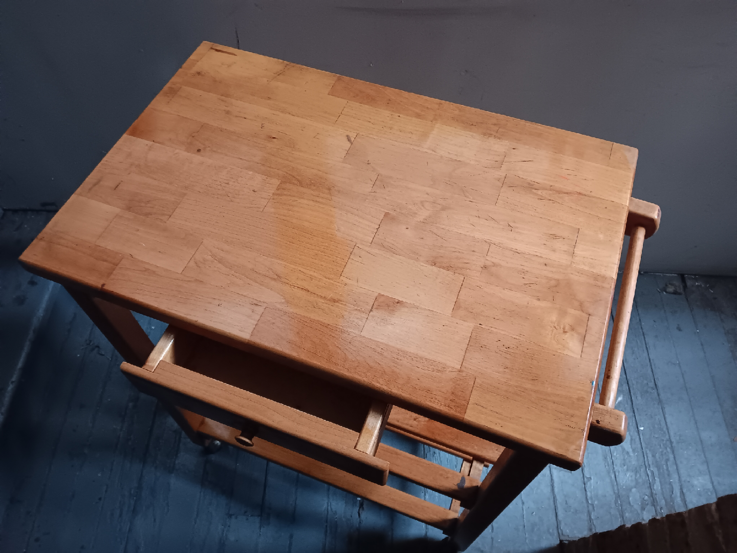 Wooden Kitchen Island Cart with Drawer - photo 2