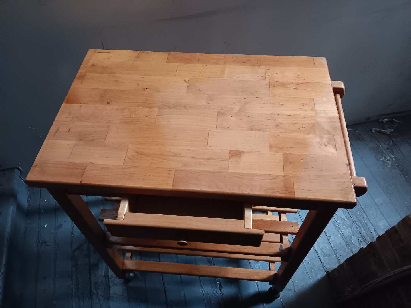 Wooden Kitchen Island Cart with Drawer - photo 3