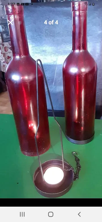 Red Wine Bottle Candle Holders (Set of 2) image indicator(4)