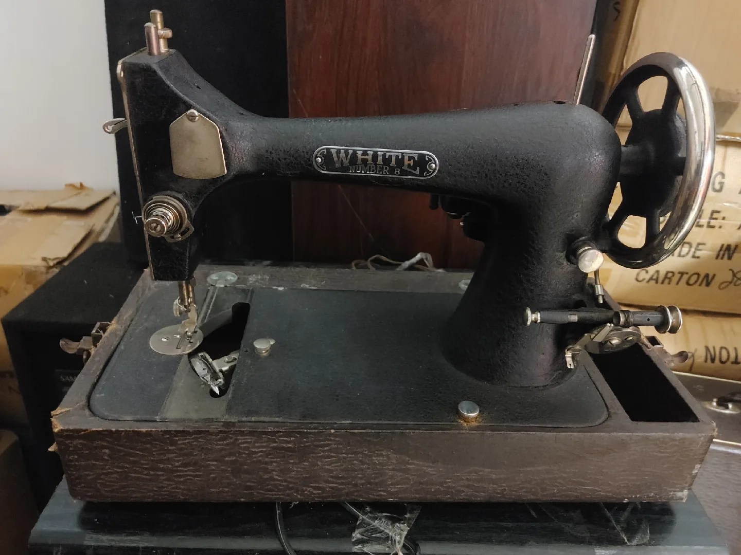 Vintage White Number 8 Sewing Machine image indicator(2)