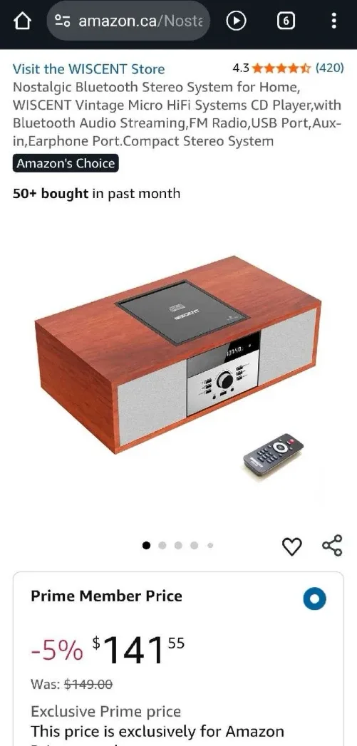WISCENT Vintage Micro HiFi System WTB-797 thumbnail