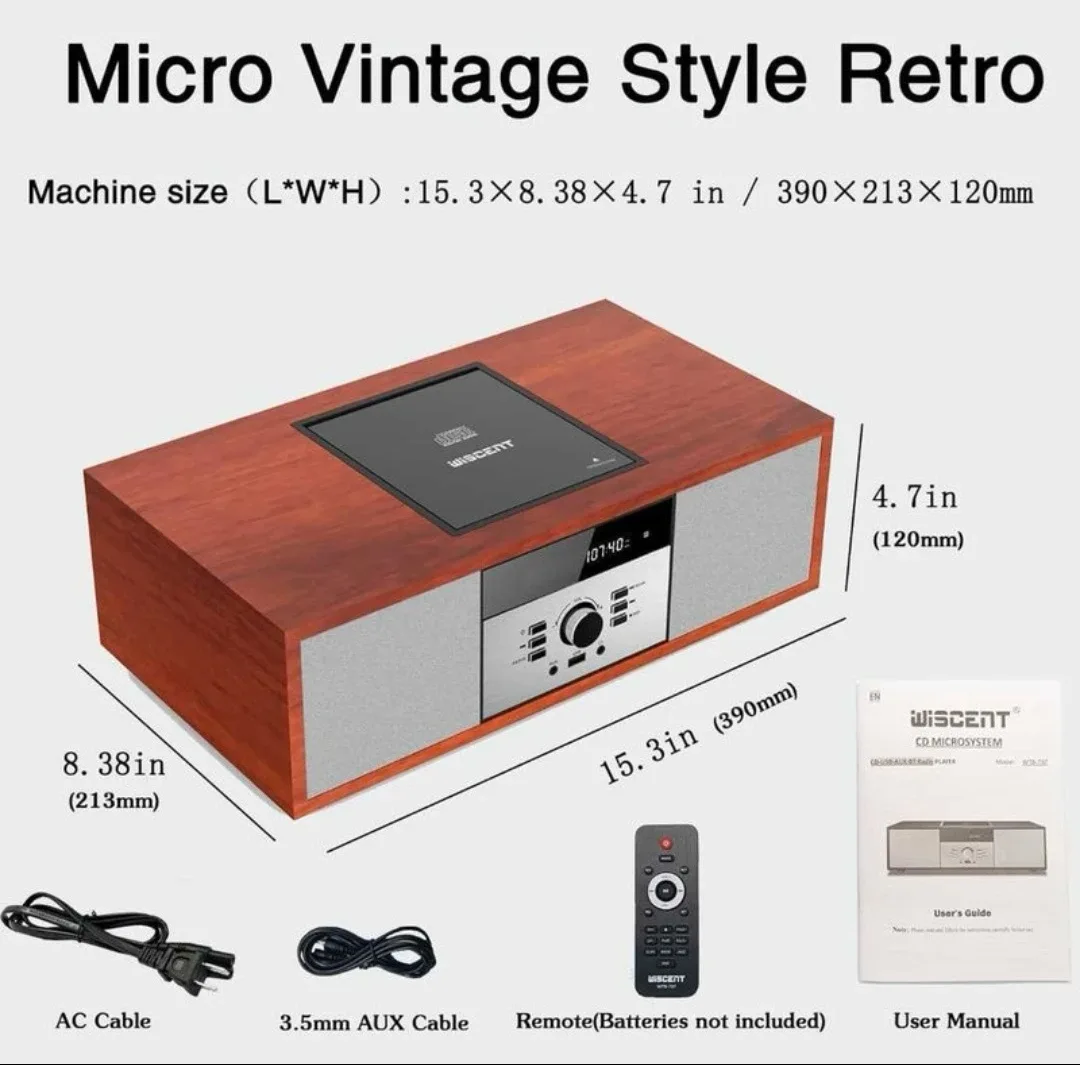 WISCENT Vintage Micro HiFi System WTB-797 image indicator(8)