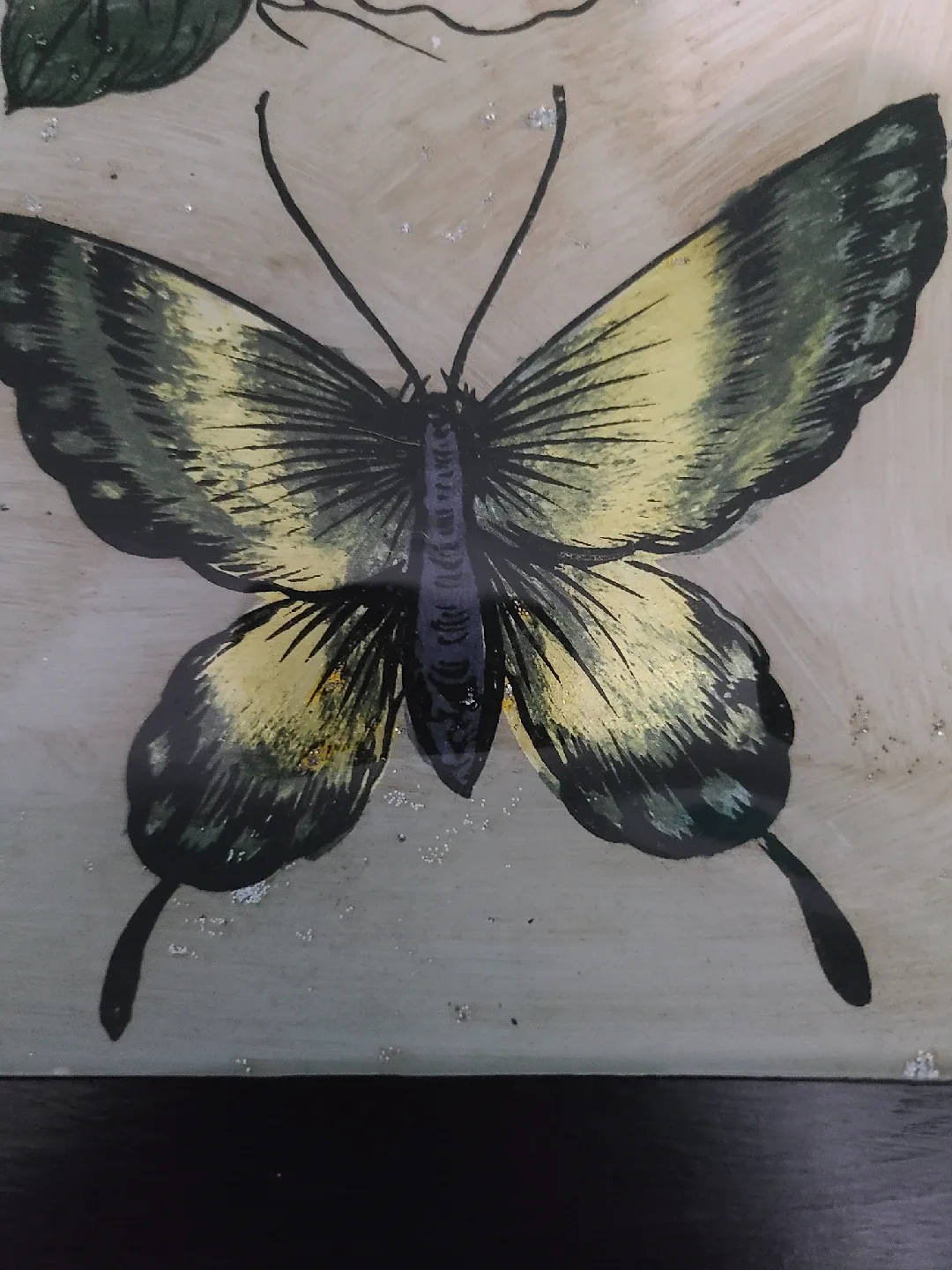 Decorative Butterfly & Floral Glass Tray image indicator(5)