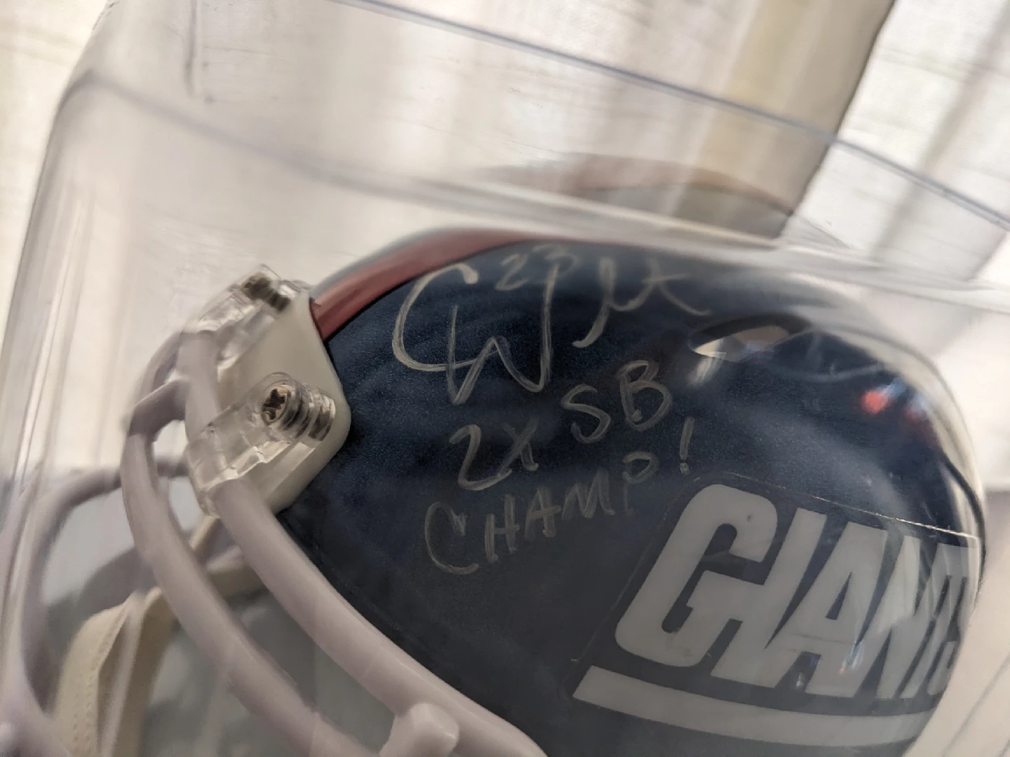 Riddell NFL Giants Mini Helmet Autographed - photo 4