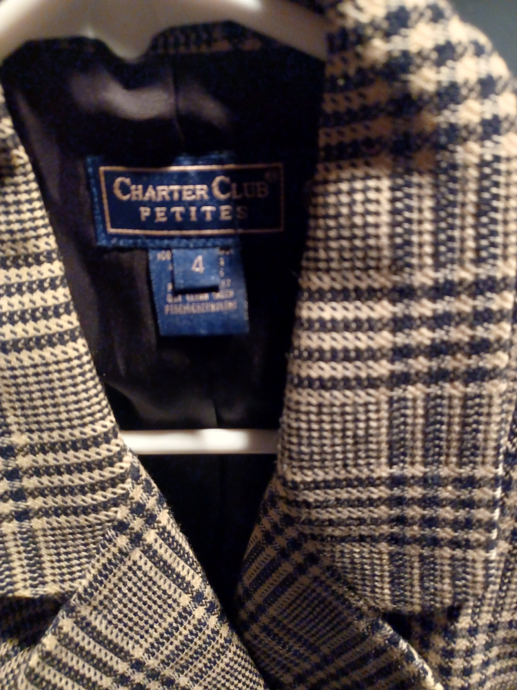 Charter Club Petites Plaid Blazer - Size 4 - photo 3