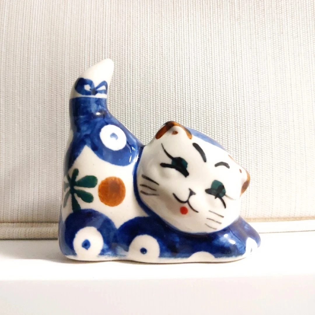 Polish Pottery 2" Cat Figurine